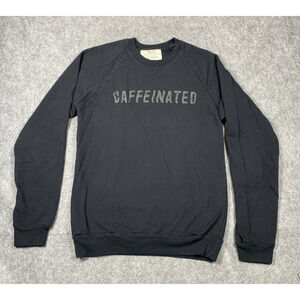 Starbucks Sweater Womens Small Black Organic Cotton Caffeinated Palmer Cash